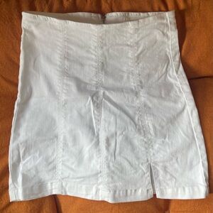 White Denim Mini Skirt